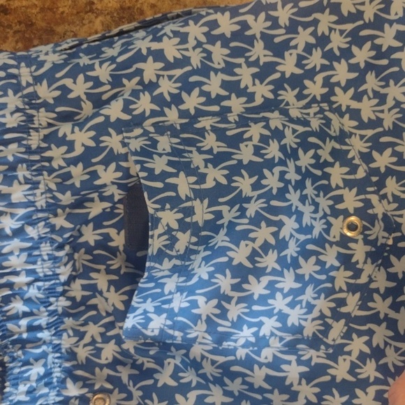Lands' End blue palm tree swim trunks size medium - Picture 5 of 6